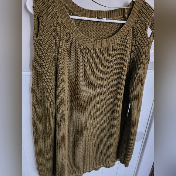 Lucky 🍀 Brand Knit sweater medium olive green arm detail - Picture 6 of 9